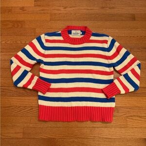 Kiel James Patrick Red Ivory Blue Spinnaker Striped Sweater